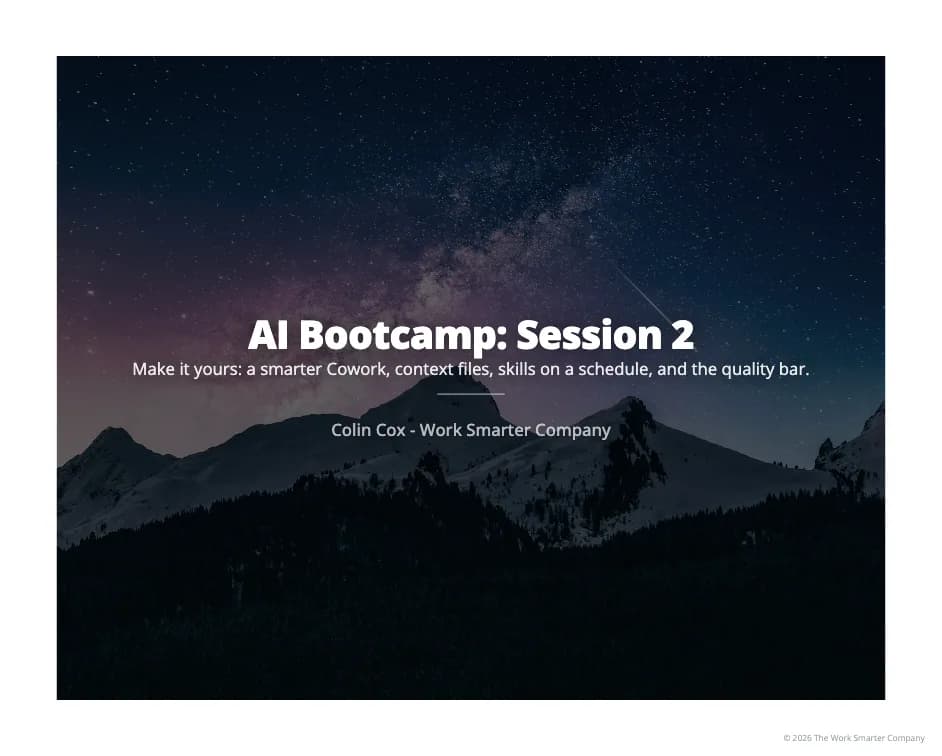 Opening slide of AI Bootcamp: Session 2