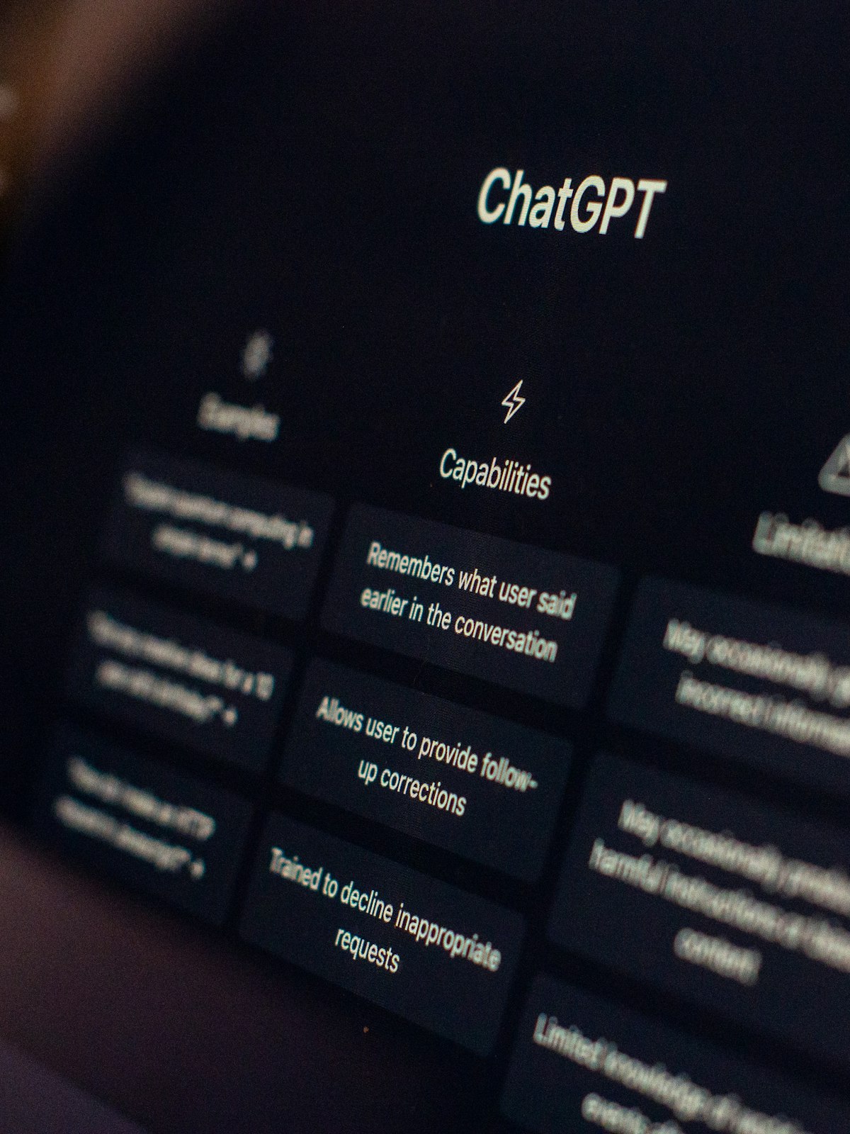ChatGPT configuration interface